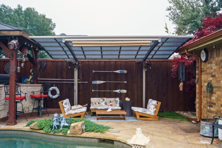 Aluminum Arched Cantilever Patio Cover Pool Shade PJR Series Plano TX Gallery