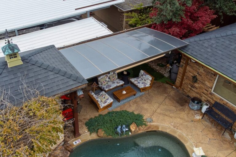 Aluminum Arched Cantilever Patio Cover Pool Shade PJR Series Plano TX Gallery