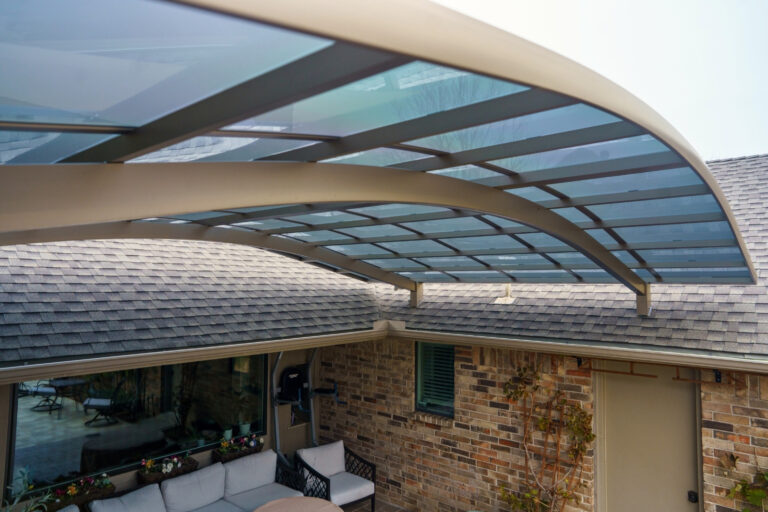 Aluminum Arched Patio Cover PJW Series Roof Mounted Plano TX Gallery