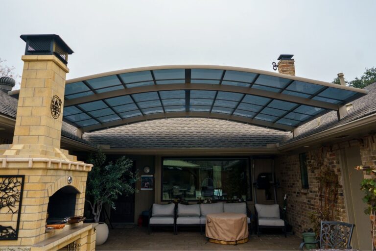 Aluminum Arched Patio Cover PJW Series Roof Mounted Plano TX Gallery