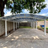 PJR Wide Beam In-Line Connection Carport (White)